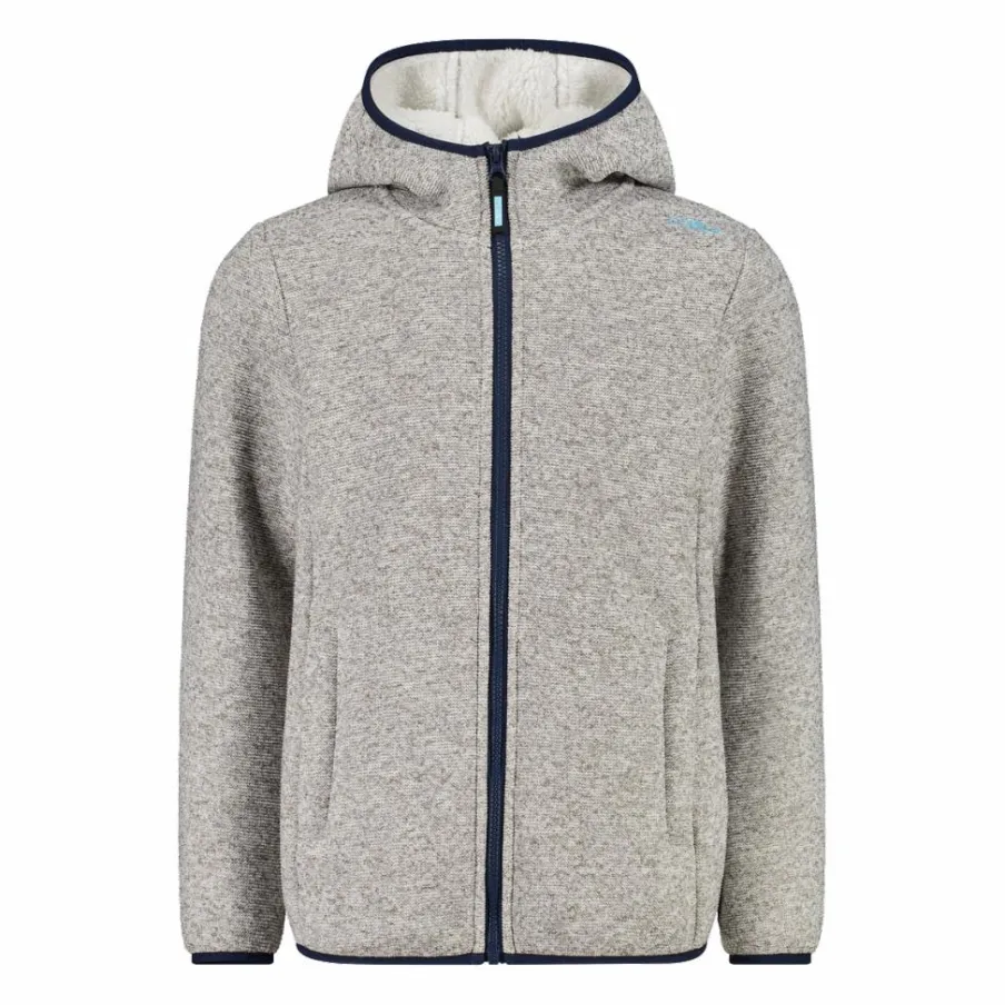 CMP Pile E Felpe^Giacca in pile da bambina in knit tech melange con cappuccio