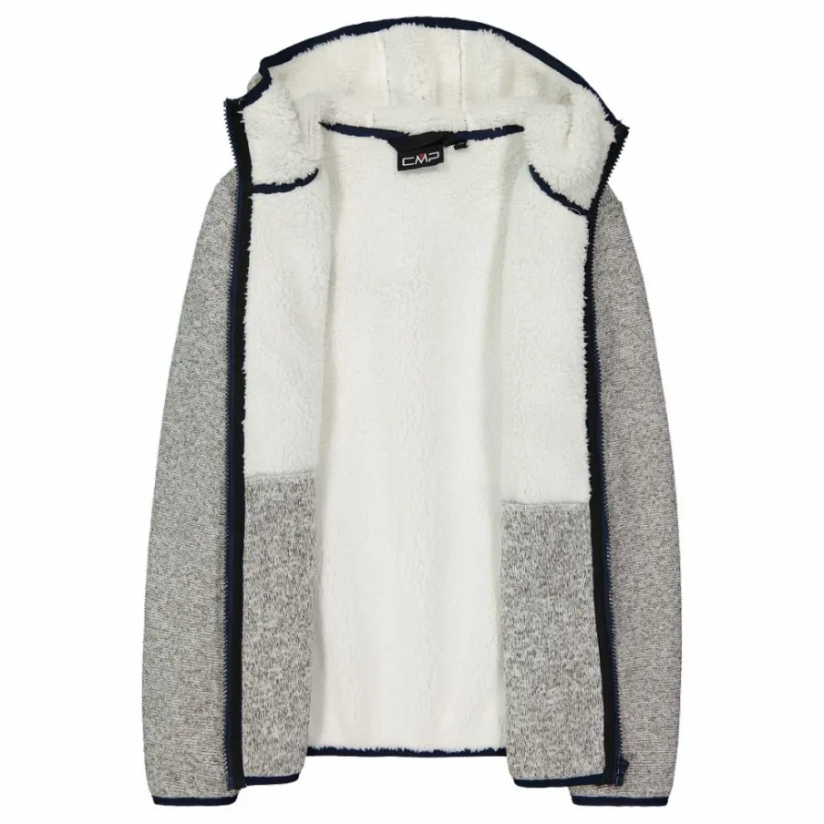 CMP Pile E Felpe^Giacca in pile da bambina in knit tech melange con cappuccio