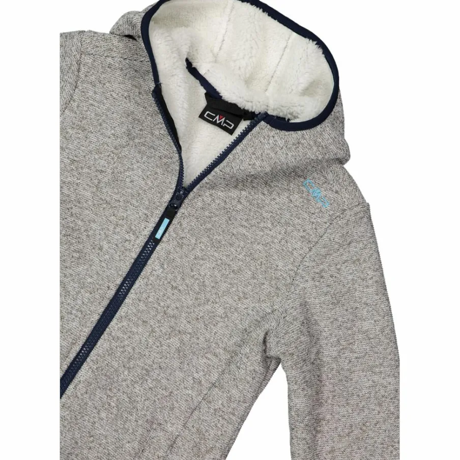 CMP Pile E Felpe^Giacca in pile da bambina in knit tech melange con cappuccio