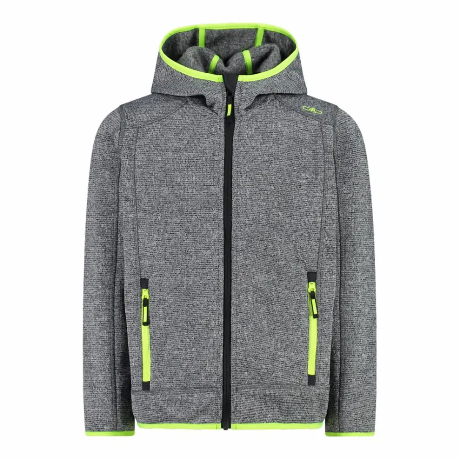 Bambino CMP Pile E Felpe^Giacca in pile da bambino in knit-tech mélange con cappuccio