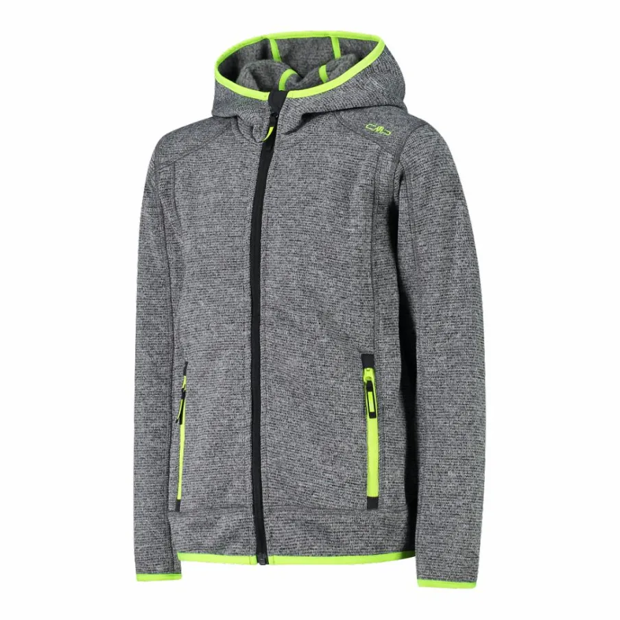 Bambino CMP Pile E Felpe^Giacca in pile da bambino in knit-tech mélange con cappuccio