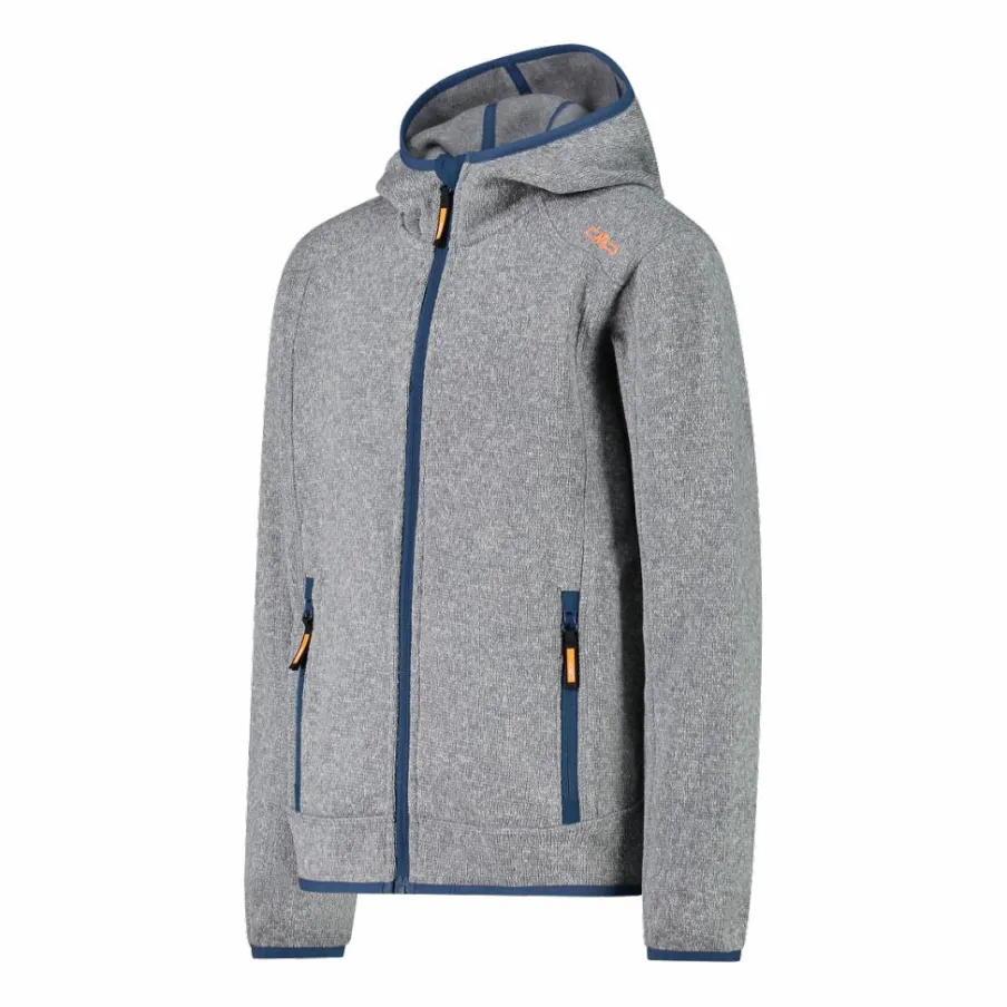 Bambino CMP Pile E Felpe^Giacca in pile da bambino in knit-tech mélange con cappuccio