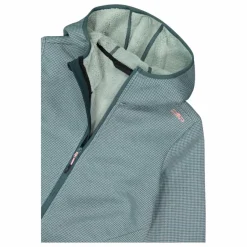 Donna CMP Pile^Giacca in pile da donna in knit tech melange con cappuccio