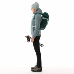 Donna CMP Pile^Giacca in pile da donna in knit tech melange con cappuccio