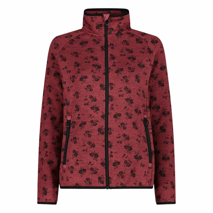 Donna CMP Pile^Giacca in pile da donna in knit tech stampata
