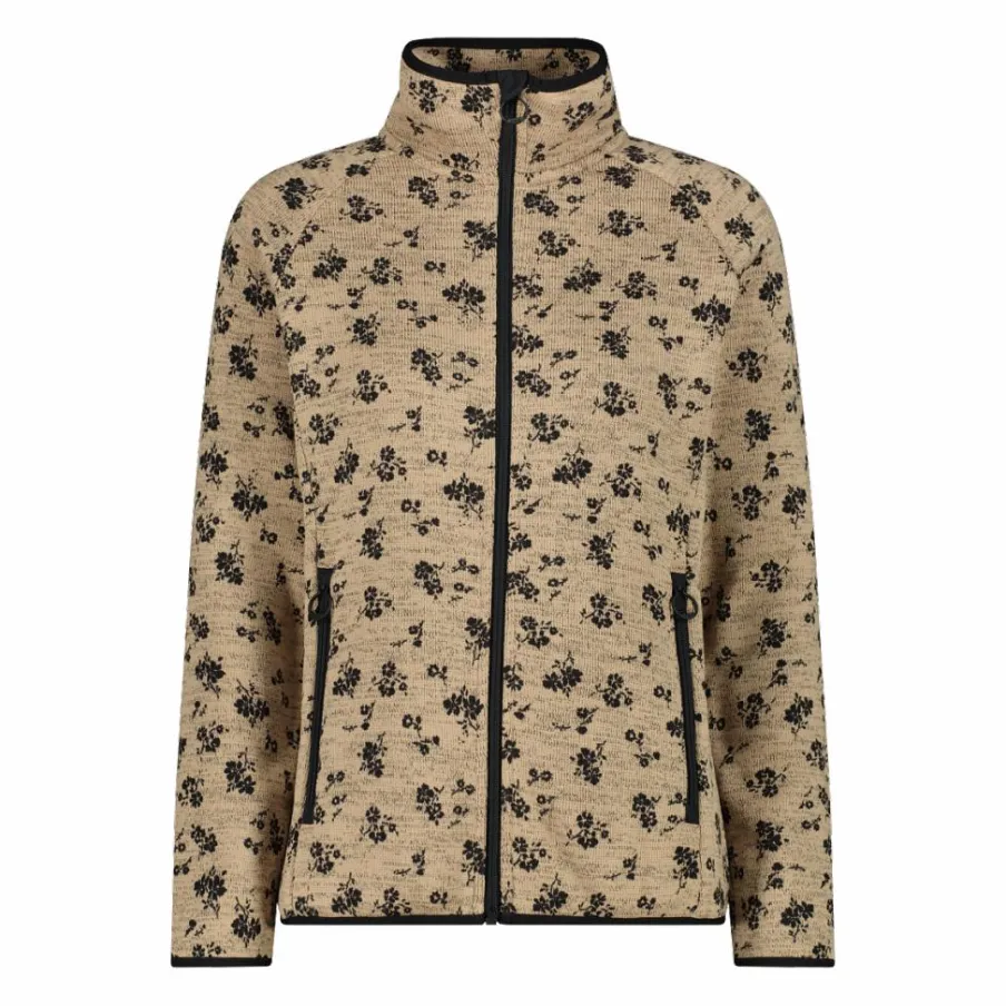 Donna CMP Pile^Giacca in pile da donna in knit tech stampata