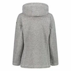 Donna CMP Pile^Giacca in pile da donna in knit tech melange con cappuccio