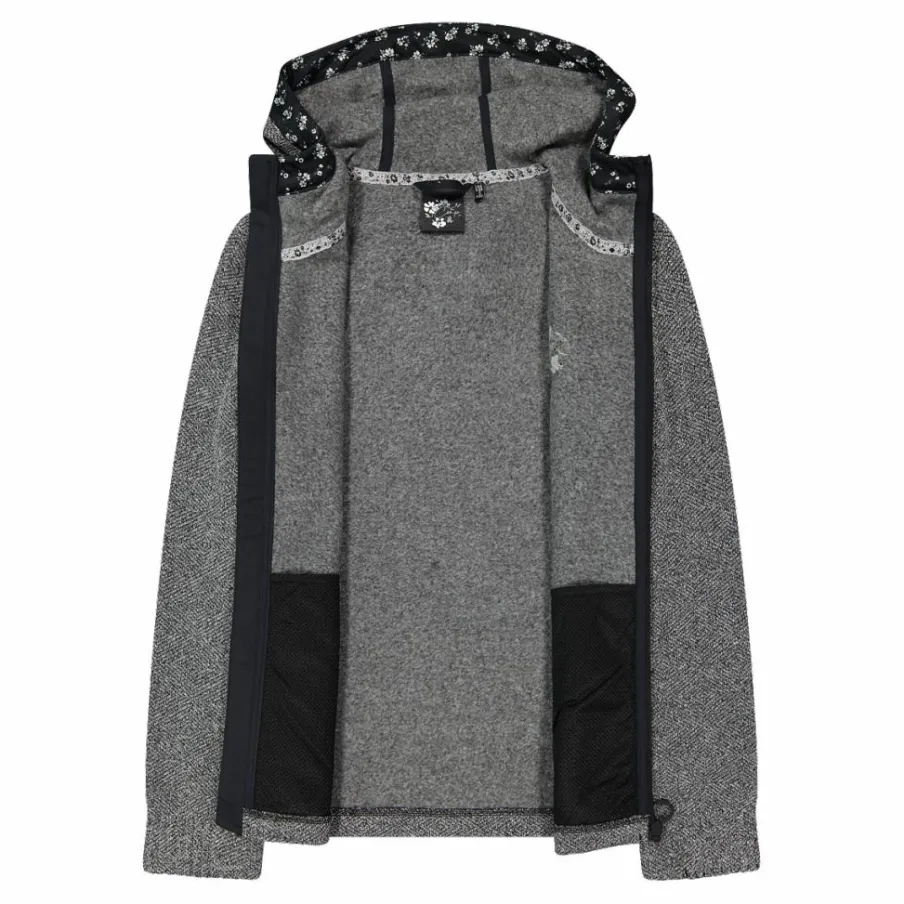 Donna CMP Pile^Giacca in pile da donna in knit tech con cappuccio con dettagli floreali