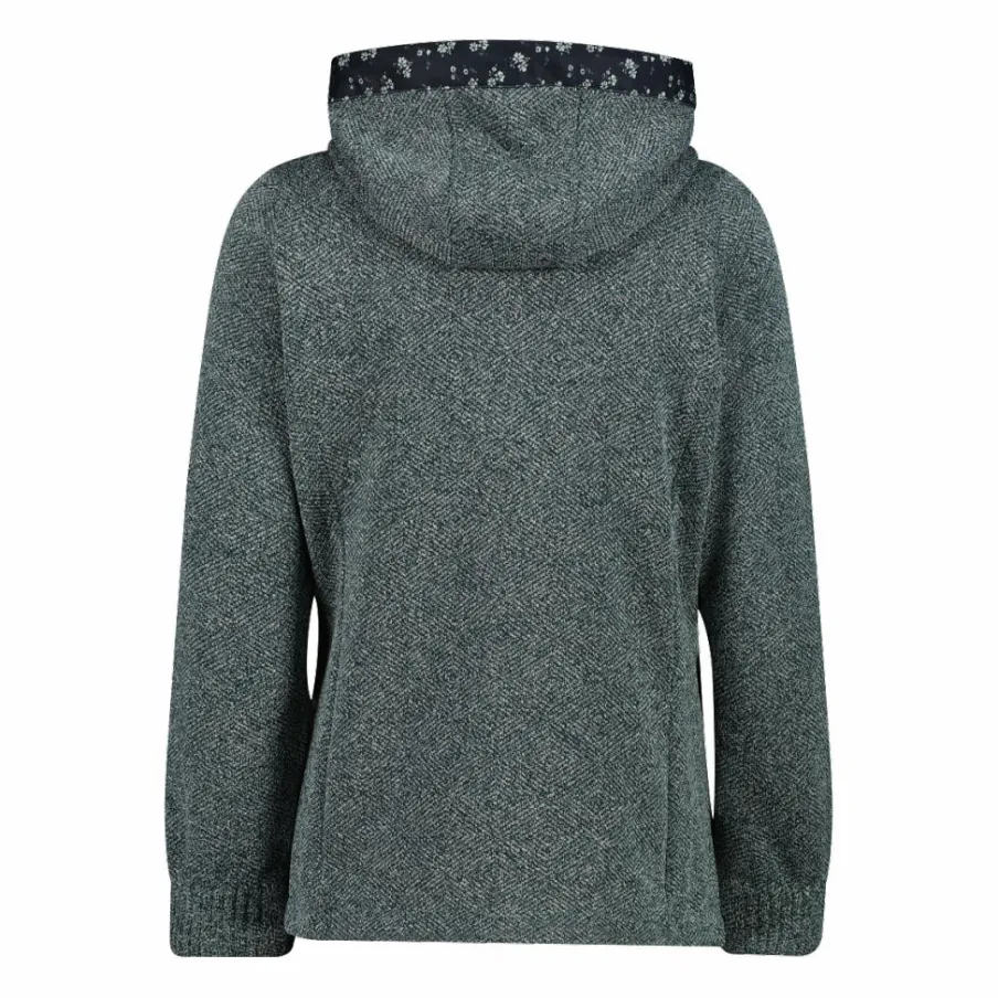 Donna CMP Pile^Giacca in pile da donna in knit tech con cappuccio con dettagli floreali