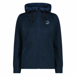 Donna CMP Pile^Giacca in pile da donna in knit tech con cappuccio con dettagli floreali