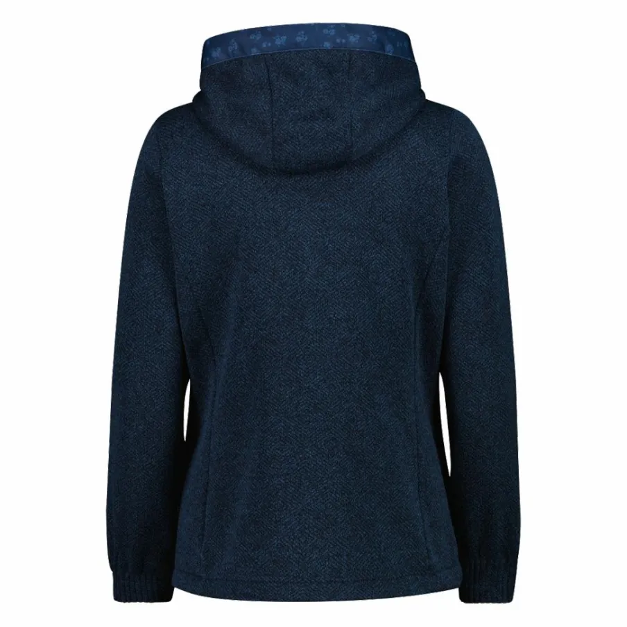 Donna CMP Pile^Giacca in pile da donna in knit tech con cappuccio con dettagli floreali