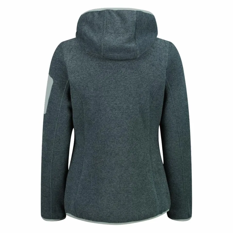 Donna CMP Pile^Giacca in pile da donna in knit-tech mélange con cappuccio