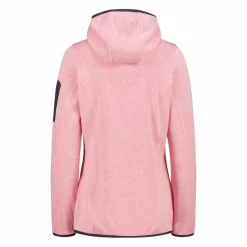 Donna CMP Pile^Giacca in pile da donna in knit-tech mélange con cappuccio