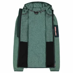 Donna CMP Pile^Giacca in pile da donna in knit-tech mélange con cappuccio