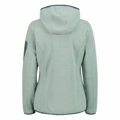 Donna CMP Pile^Giacca in pile da donna in knit-tech mélange con cappuccio