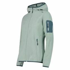 Donna CMP Pile^Giacca in pile da donna in knit-tech mélange con cappuccio