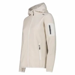 Donna CMP Pile^Giacca in pile da donna in knit-tech mélange con cappuccio