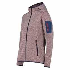 Donna CMP Pile^Giacca in pile da donna in knit-tech mélange con cappuccio