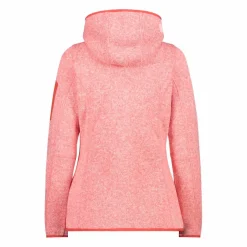 Donna CMP Pile^Giacca in pile da donna in knit-tech mélange con cappuccio