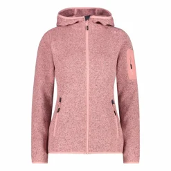 Donna CMP Pile^Giacca in pile da donna in knit-tech mélange con cappuccio