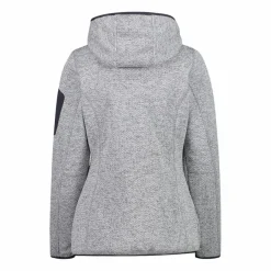 Donna CMP Pile^Giacca in pile da donna in knit-tech mélange con cappuccio