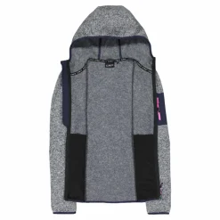 Donna CMP Pile^Giacca in pile da donna in knit-tech mélange con cappuccio