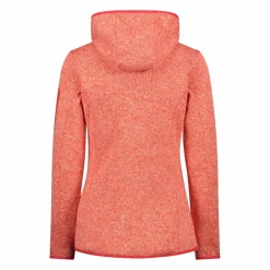 Donna CMP Pile^Giacca in pile da donna in knit-tech mélange con cappuccio