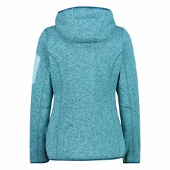 Donna CMP Pile^Giacca in pile da donna in knit-tech mélange con cappuccio