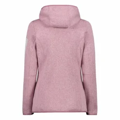 Donna CMP Pile^Giacca in pile da donna in knit-tech mélange con cappuccio