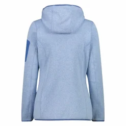 Donna CMP Pile^Giacca in pile da donna in knit-tech mélange con cappuccio
