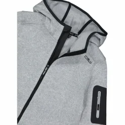 Donna CMP Pile^Giacca in pile da donna in knit-tech mélange con cappuccio