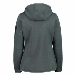 Donna CMP Pile^Giacca in pile da donna in knit-tech mélange con cappuccio