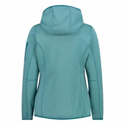 Donna CMP Pile^Giacca in pile da donna in knit-tech mélange con cappuccio