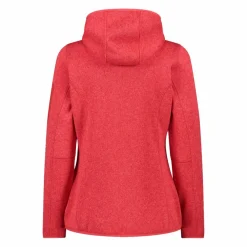 Donna CMP Pile^Giacca in pile da donna in knit-tech mélange con cappuccio