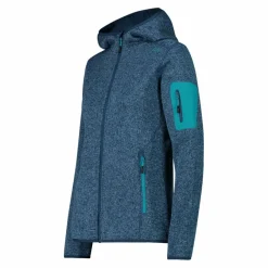 Donna CMP Pile^Giacca in pile da donna in knit-tech mélange con cappuccio