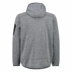 Uomo CMP Pile^Giacca in pile da uomo in knit-tech mélange con cappuccio