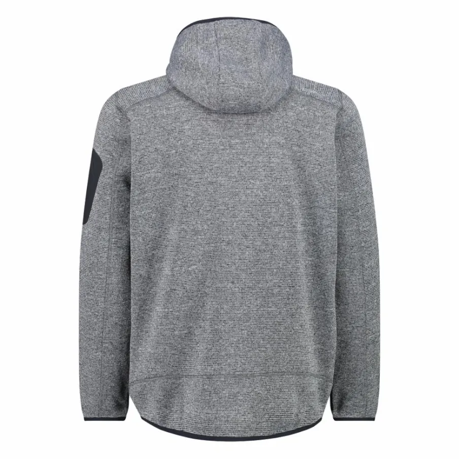 Uomo CMP Pile^Giacca in pile da uomo in knit-tech mélange con cappuccio