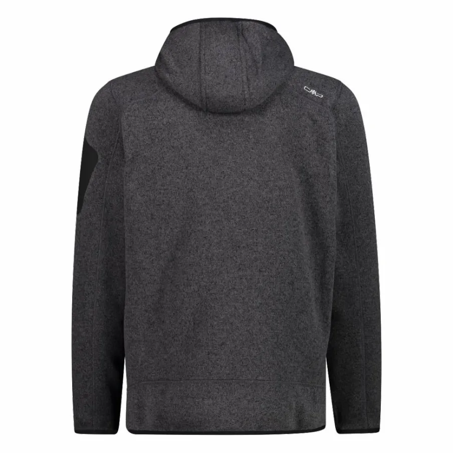 Uomo CMP Pile^Giacca in pile da uomo in knit-tech mélange con cappuccio
