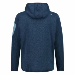 Uomo CMP Pile^Giacca in pile da uomo in knit-tech mélange con cappuccio