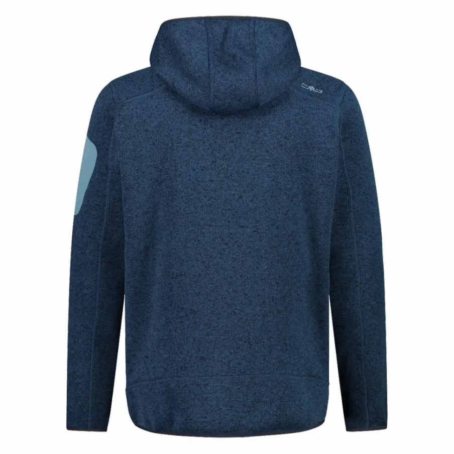 Uomo CMP Pile^Giacca in pile da uomo in knit-tech mélange con cappuccio