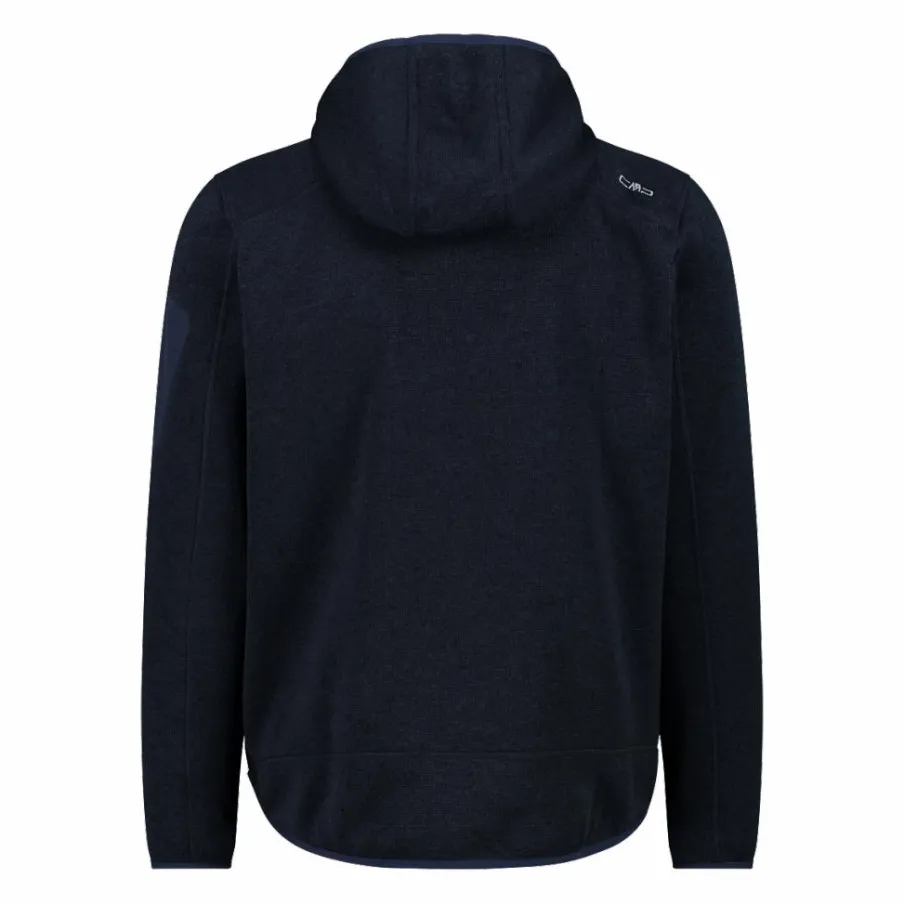 Uomo CMP Pile^Giacca in pile da uomo in knit-tech mélange con cappuccio