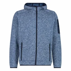 Uomo CMP Pile^Giacca in pile da uomo in knit-tech mélange con cappuccio