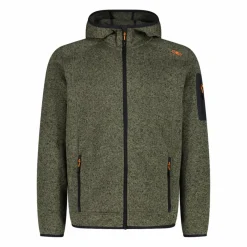 Uomo CMP Pile^Giacca in pile da uomo in knit-tech mélange con cappuccio