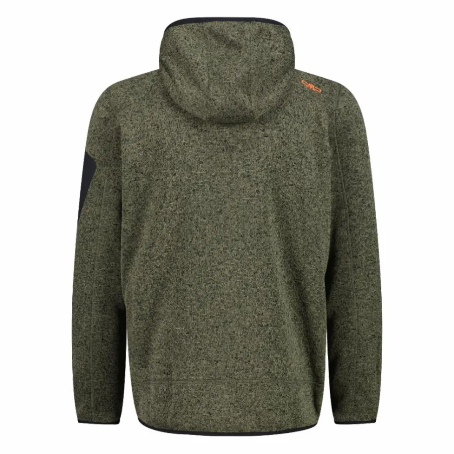 Uomo CMP Pile^Giacca in pile da uomo in knit-tech mélange con cappuccio