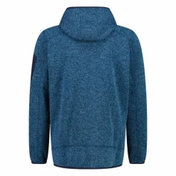 Uomo CMP Pile^Giacca in pile da uomo in knit-tech mélange con cappuccio