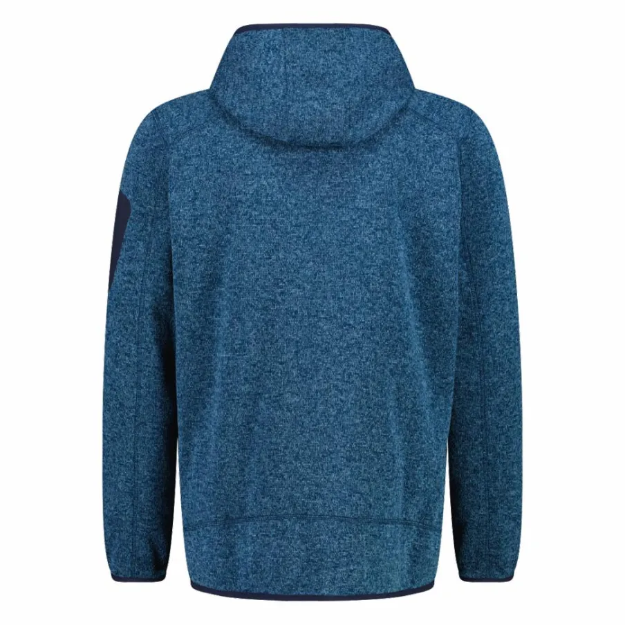 Uomo CMP Pile^Giacca in pile da uomo in knit-tech mélange con cappuccio