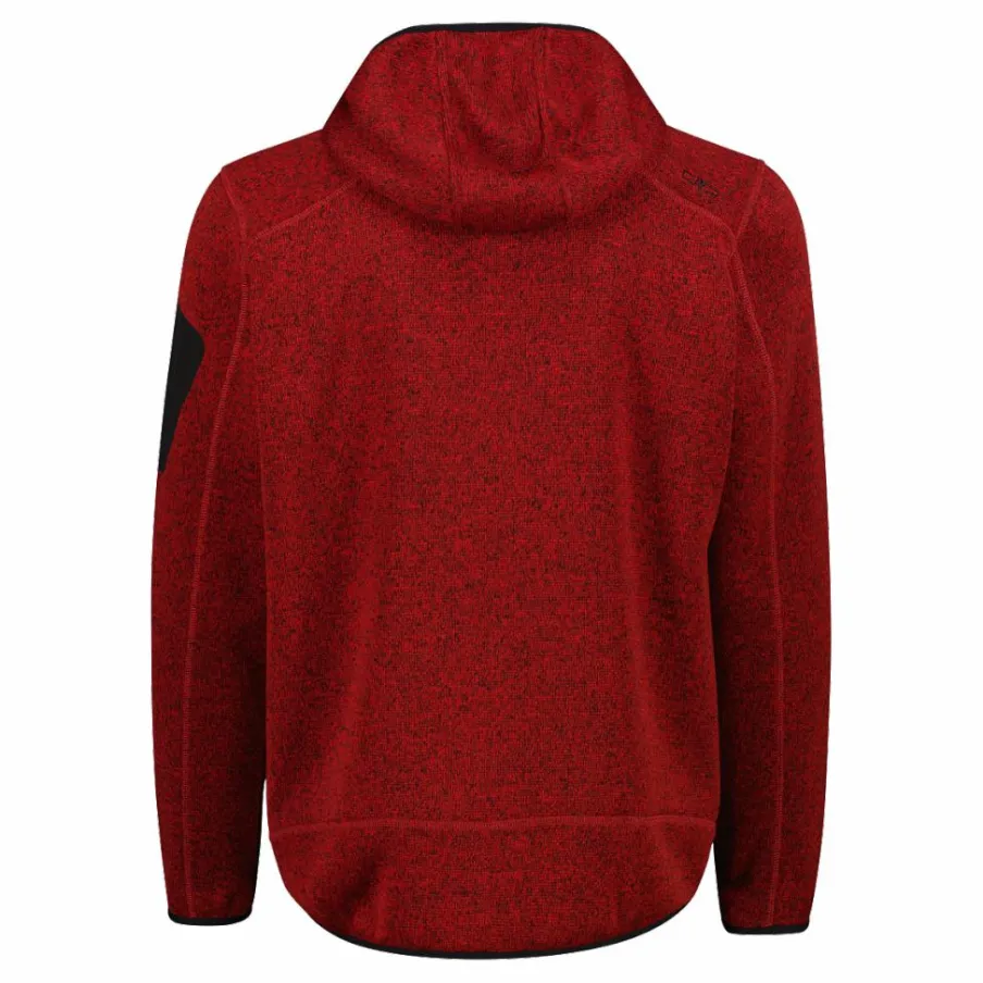 Uomo CMP Pile^Giacca in pile da uomo in knit-tech mélange con cappuccio