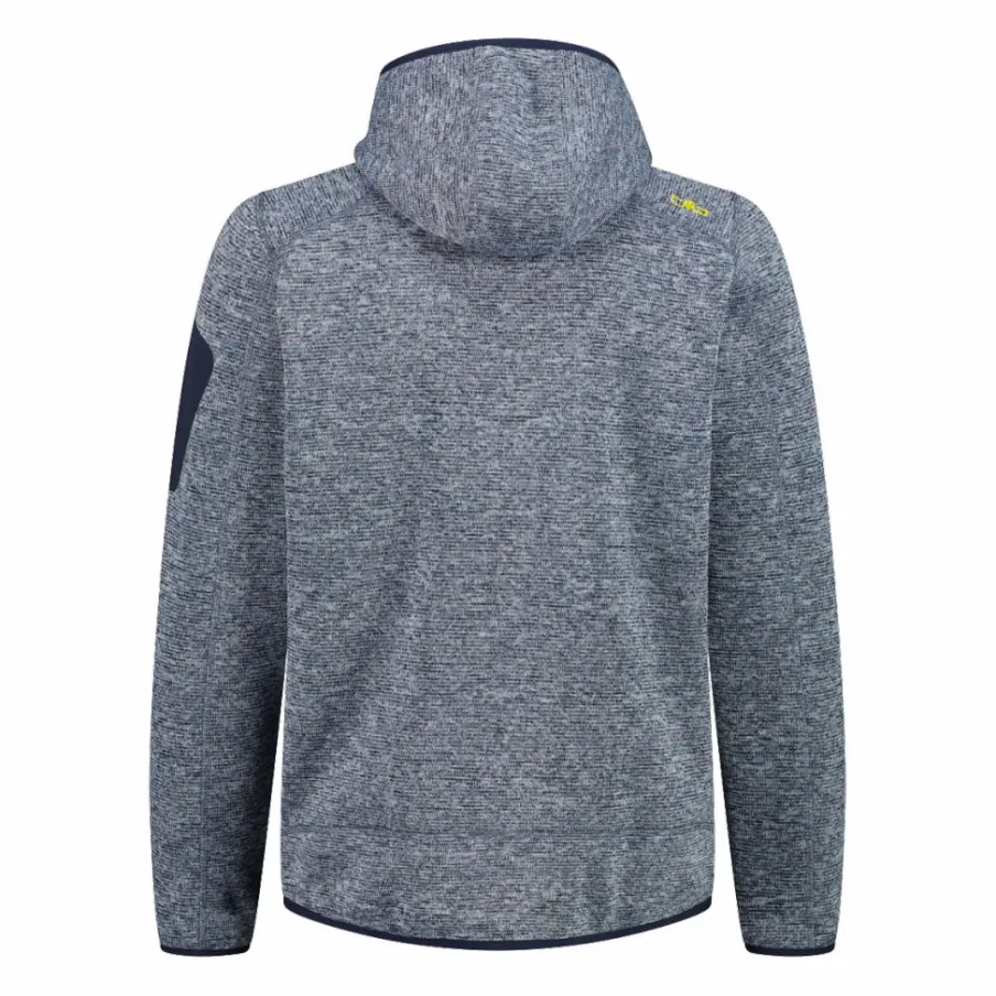 Uomo CMP Pile^Giacca in pile da uomo in knit-tech mélange con cappuccio