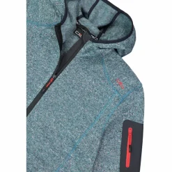 Uomo CMP Pile^Giacca in pile da uomo in knit-tech mélange con cappuccio