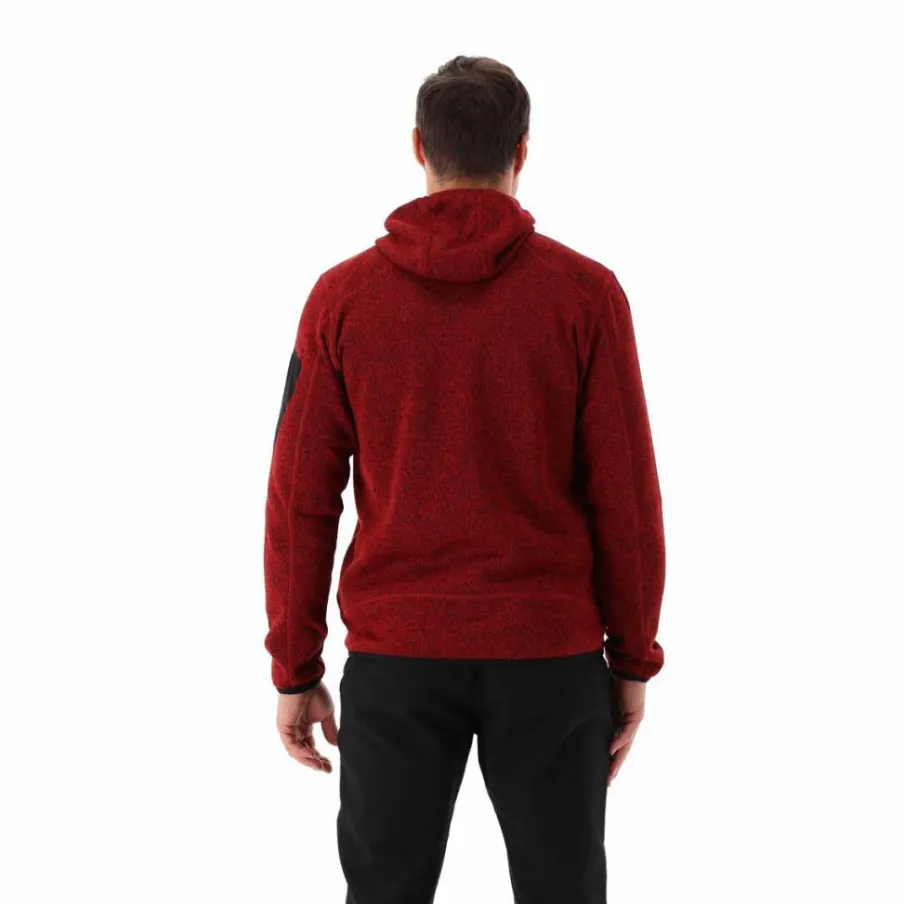 Uomo CMP Pile^Giacca in pile da uomo in knit-tech mélange con cappuccio